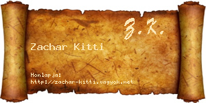 Zachar Kitti névjegykártya